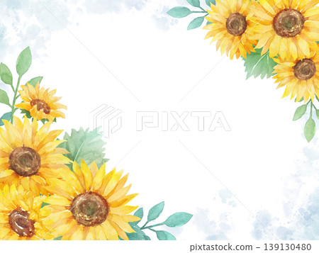 水彩向日葵畫框 水彩向日葵畫框 139130480