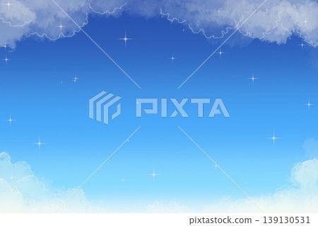 Background material of a starry sky surrounded by clouds; a gradient sky with ample white space; copy space for banners and advertisements. Background material of a starry sky surrounded by clouds; a gradient sky with ample white space; copy space for banners and advertisements. 139130531