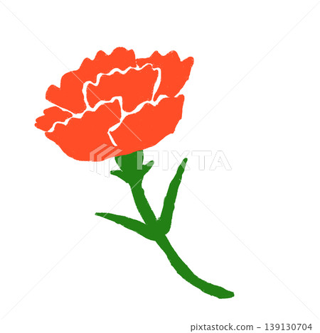 Illustration of a red carnation for Mother's Day Illustration of a red carnation for Mother's Day 139130704