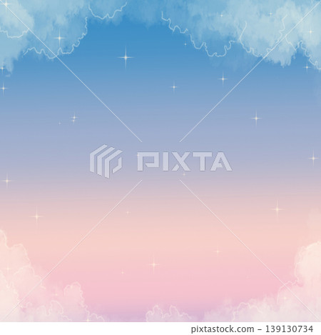 Background material of a starry sky surrounded by clouds; a gradient sky with ample white space; copy space for banners and advertisements. Background material of a starry sky surrounded by clouds; a gradient sky with ample white space; copy space for banners and advertisements. 139130734