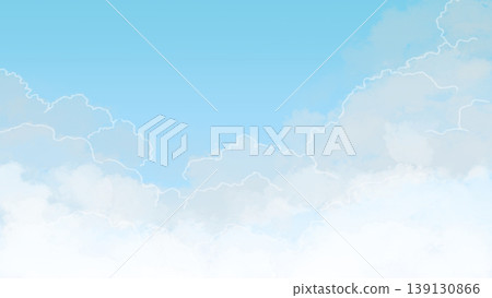 天空和雲朵的背景素材,帶有柔和的漸變效果。蓬鬆的雲朵構成自然背景,帶有白色邊框。包含文字空間。 天空和雲朵的背景素材,帶有柔和的漸變效果。蓬鬆的雲朵構成自然背景,帶有白色邊框。包含文字空間。 139130866