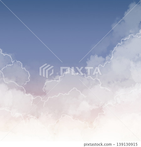 Background material of a sky and clouds with a soft gradient. Natural background of fluffy clouds with a white border. Copy space included. Background material of a sky and clouds with a soft gradient. Natural background of fluffy clouds with a white border. Copy space included. 139130915