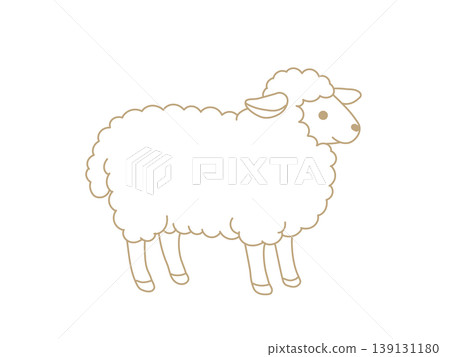 Simple sheep, outline only. 139131180