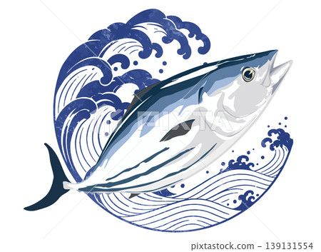 鰹魚躍過波浪 139131554