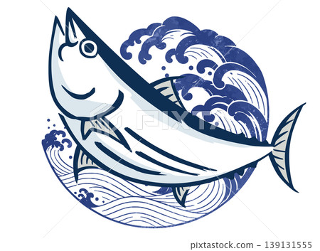 鰹魚躍過波浪 139131555