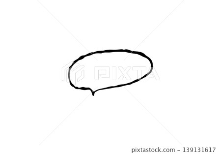 Hand-drawn style speech bubble illustration with black lines, rough oval shape. Hand-drawn style speech bubble illustration with black lines, rough oval shape. 139131617