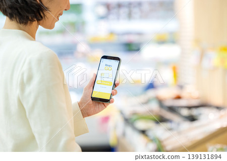 Image of a woman's hands using Smaregi. Image of a woman's hands using Smaregi. 139131894