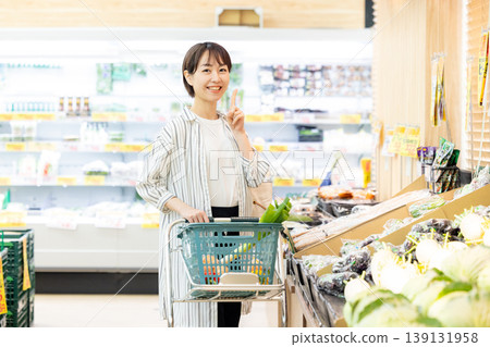 Female shoppers shopping at the supermarket Female shoppers shopping at the supermarket 139131958