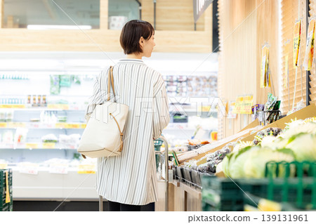 Female shoppers shopping at the supermarket Female shoppers shopping at the supermarket 139131961