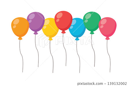colorful balloons flying for birthday and celebration party concept 139132002