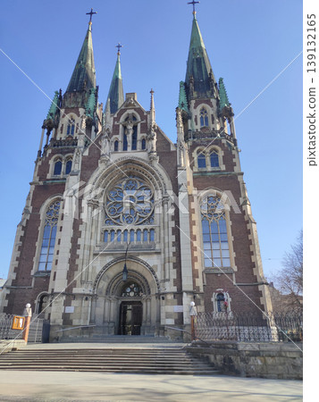 Towers of Church of St. Elisabeth at Lviv at sunny day Towers of Church of St. Elisabeth at Lviv at sunny day 139132165