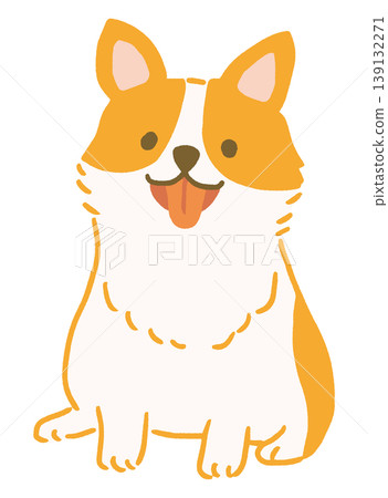 柯基犬坐姿的向量插圖 柯基犬坐姿的向量插圖 139132271