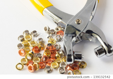 Grommet Eyelet Pliers Kit, Grommet Tool Kit with Metal Eyelets with Washers, Eyelet Grommets Grommet Eyelet Pliers Kit, Grommet Tool Kit with Metal Eyelets with Washers, Eyelet Grommets 139132542
