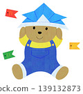 An illustration of a bear wearing an origami helmet. 139132873