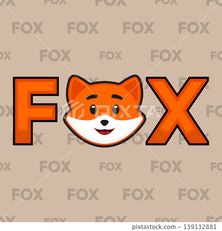 Vector fox logo with text 139132881