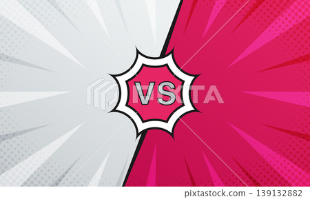 Vector gray and purple background in comic book style featuring a standoff 139132882