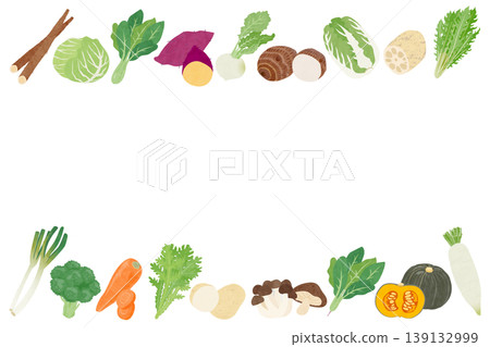 Frame illustrations of various vegetables Frame illustrations of various vegetables 139132999
