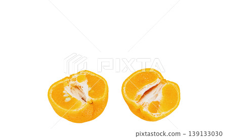 Mandarin orange cut cross-section macro with transparent background Mandarin orange cut cross-section macro with transparent background 139133030