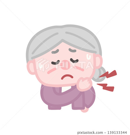 一位肩膀僵硬的老婦人 139133344