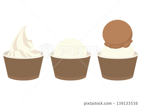 Vector illustration of ice cream in a cup (soft serve, double scoop) Vector illustration of ice cream in a cup (soft serve, double scoop) 139133538