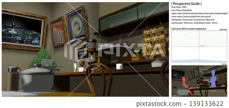 復古咖啡店場景,可作為動漫背景(包含透視參考數據,方便添加角色)。 復古咖啡店場景,可作為動漫背景(包含透視參考數據,方便添加角色)。 139133622