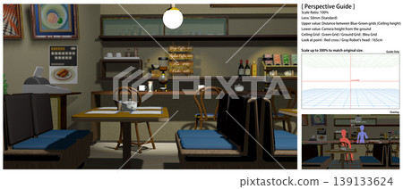 復古咖啡店場景,可作為動漫背景(包含透視參考數據,方便添加角色)。 復古咖啡店場景,可作為動漫背景(包含透視參考數據,方便添加角色)。 139133624