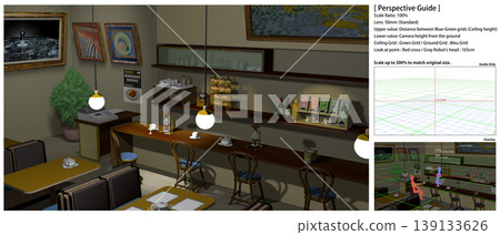 A retro coffee shop scene that can be used as a background for anime (includes perspective guide data that is convenient for adding characters). A retro coffee shop scene that can be used as a background for anime (includes perspective guide data that is convenient for adding characters). 139133626