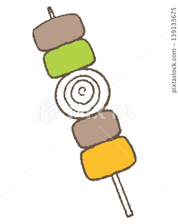 Illustration of grilled skewers Illustration of grilled skewers 139133675