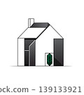 Modern Minimalist House Design with Green Leaf Detail 139133921