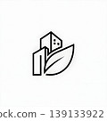 Green Building Leaf Logo Sustainable Real Estate Concept 139133922