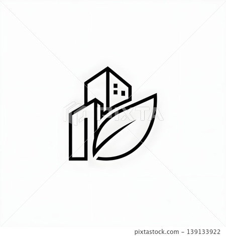 Green Building Leaf Logo Sustainable Real Estate Concept Green Building Leaf Logo Sustainable Real Estate Concept 139133922