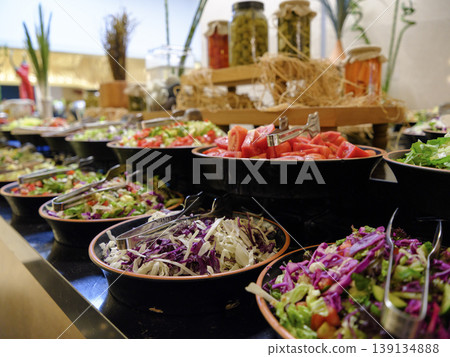 fresh vegetables at the hotel buffet 139134888