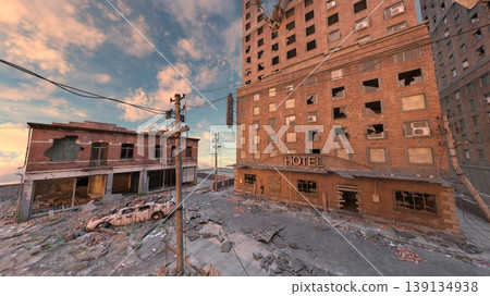 ruined city landscape ruined city landscape 139134938