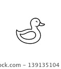 Simple Outline Drawing Of A Cute Duck Icon 139135104