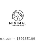 Elegant Horse Head Minimalist Line Art Logo Design Concept 139135109