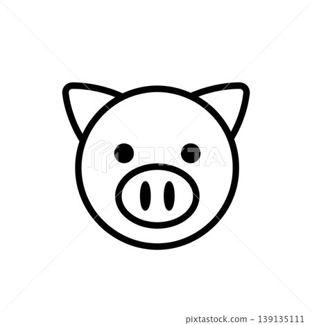 Cute Cartoon Pig Head Minimalist Graphic Design Element Cute Cartoon Pig Head Minimalist Graphic Design Element 139135111