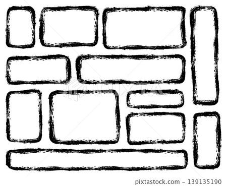 A set of hand-drawn square frame illustrations A set of hand-drawn square frame illustrations 139135190