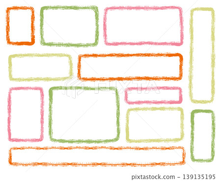 A set of hand-drawn square frame illustrations A set of hand-drawn square frame illustrations 139135195
