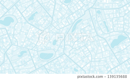 Abstract navigation plan of the urban area depicted as a simple scheme with buildings. Concept of planning and mapping a travel route using a general city map. Flat vector illustration 139135688