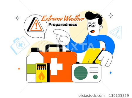 Extreme Weather Preparedness Vector Illustration With Emergency Kit Storm Warning Safety Plan Disaster Readiness Climate Alert Design Extreme Weather Preparedness Vector Illustration With Emergency Kit Storm Warning Safety Plan Disaster Readiness Climate Alert Design 139135859