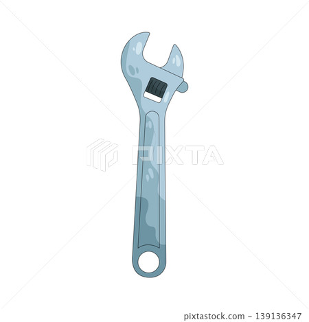 Illustration of adjustable wrench Illustration of adjustable wrench 139136347