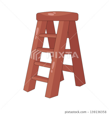 Illustration of wooden ladder 139136358