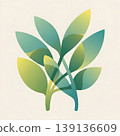 Abstract Green Yellow Leaves Nature Inspired Design 139136609