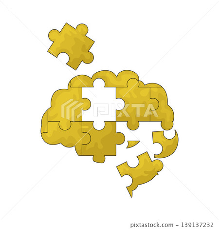 Illustration of Brain Puzzle 139137232