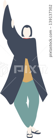 Full-body illustration of a dancing woman Full-body illustration of a dancing woman 139137302