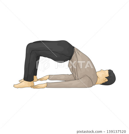 Illustration of Bridge Pose or Setu Bandhasana Illustration of Bridge Pose or Setu Bandhasana 139137520