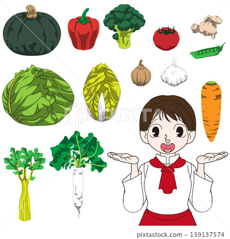 Full-body character illustration of a chef 139137574