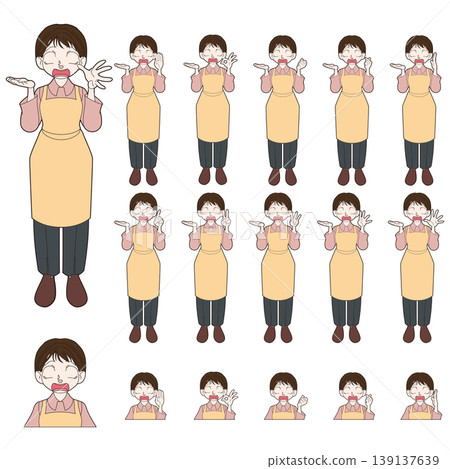Illustration of a person working for a housekeeping service. 139137639