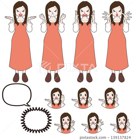 Full-body character assets usable for explanations and descriptions. 139137824