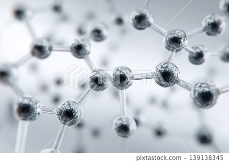 Biopolymer. Macro view of molecular nodes, polymer chains, durable materials. Engineered performance for next generation products. Structure for bioprinting research. Innovative science background. Biopolymer. Macro view of molecular nodes, polymer chains, durable materials. Engineered performance for next generation products. Structure for bioprinting research. Innovative science background. 139138345